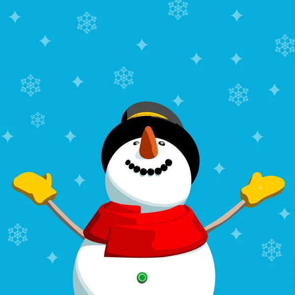 Happy Snowman — Stock Vector