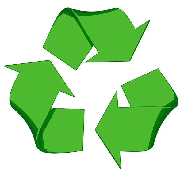 Symbole de vecteur de recyclage isolé sur blanc — Image vectorielle