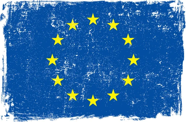 Bandeira do vetor da UE sobre o branco - União Europeia —  Vetores de Stock