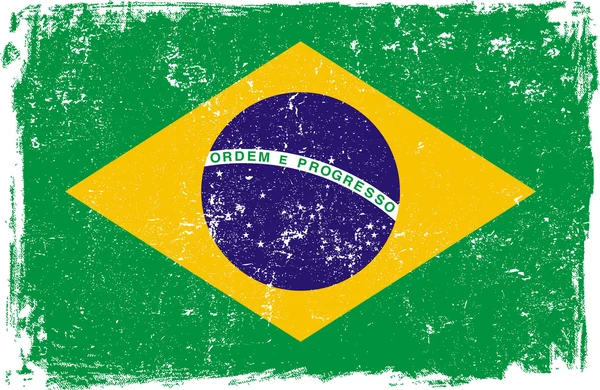 Brasilianische Vektorfahne auf weiß — Stockvektor