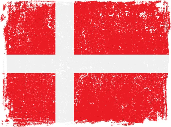 Bandera vectorial de Dinamarca en blanco — Vector de stock