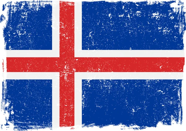 Iceland Vector Flag on White — Stock Vector