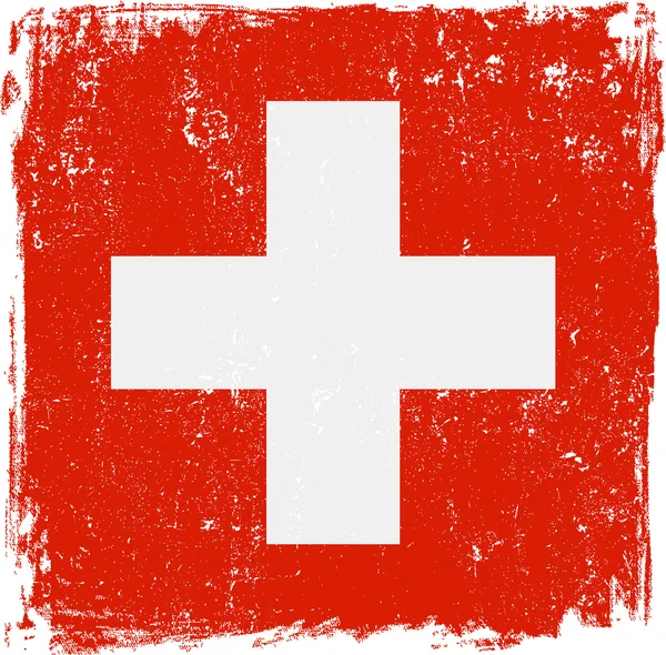 Bandera vectorial suiza - Cruz blanca sobre rojo — Vector de stock