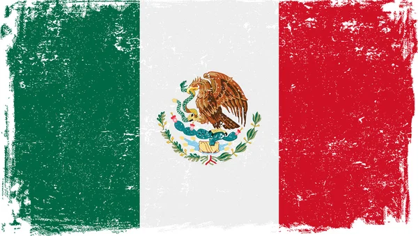 Bandera vectorial de México en blanco — Vector de stock