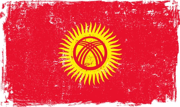 Drapeau vectoriel kirghize sur blanc — Image vectorielle
