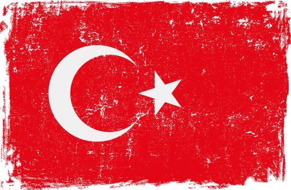 Turkije Vector vlag op wit — Stockvector