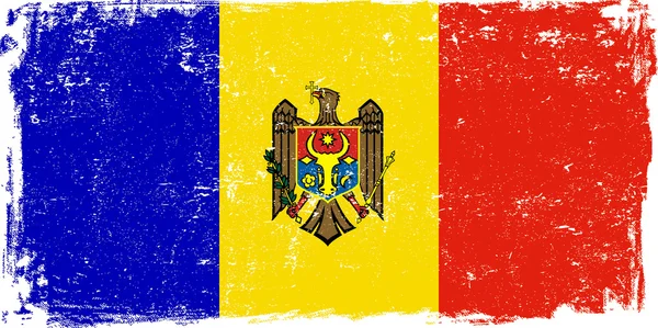 Moldavie Drapeau vectoriel sur blanc — Image vectorielle