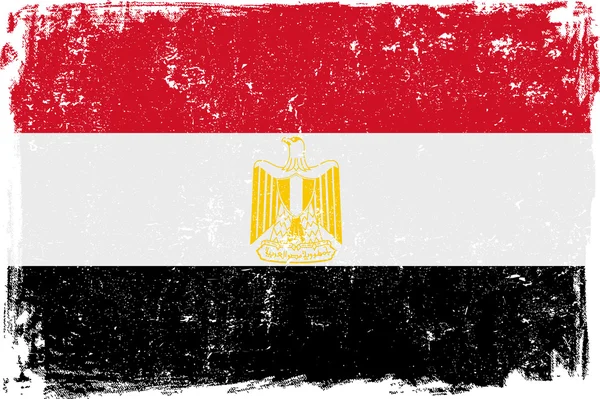 Egypten vektor flagga på vit — Stock vektor