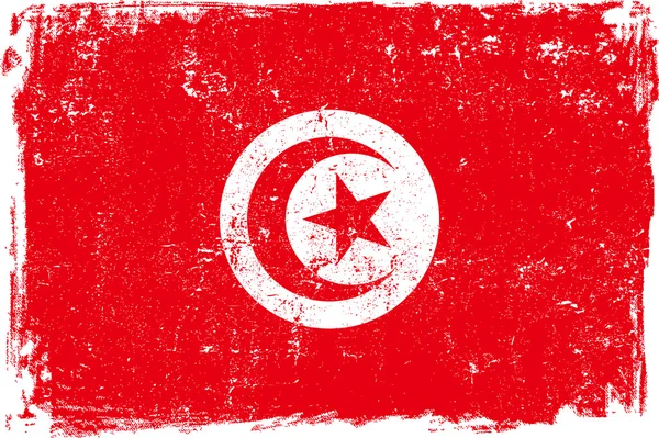 Tunisia Vector Flag on White — Stock Vector