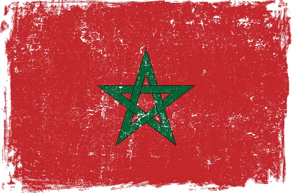 Marocko vektor flagga på vit — Stock vektor