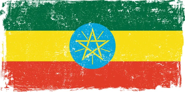Flaga wektor Etiopii na biały — Wektor stockowy