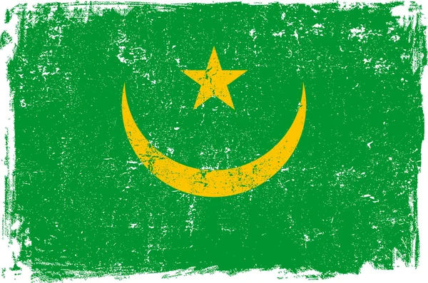 Mauretanien vektor flagga på vit — Stock vektor