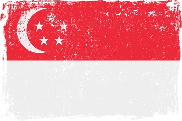 Bandera vectorial de Singapur en blanco — Archivo Imágenes Vectoriales