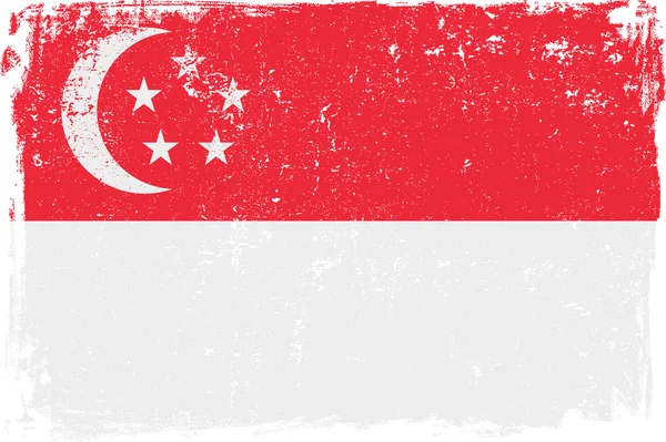 Singapore vektor flagga på vit — Stock vektor