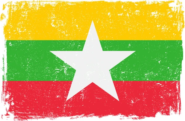 Burma vektör bayrak beyaz — Stok Vektör