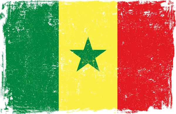 Flaga wektor Senegalu na biały — Wektor stockowy