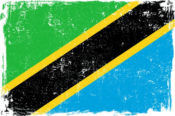Tanzania vektor flagga på vit — Stock vektor