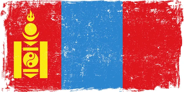 Drapeau vectoriel Mongolie sur blanc — Image vectorielle
