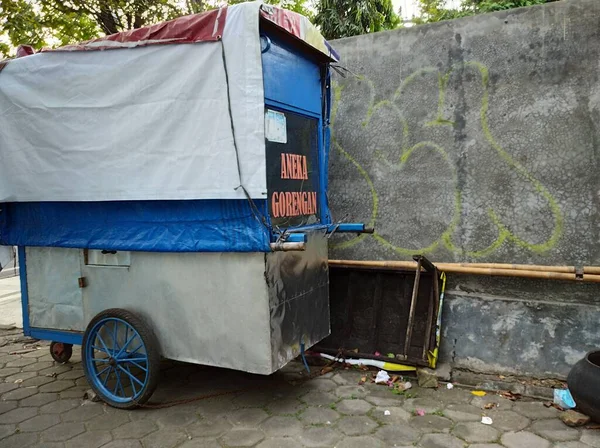 Gerobak Gorengan Veículo Que Transporta Lanches Indonésios Nomeadamente Gorengan — Fotografia de Stock