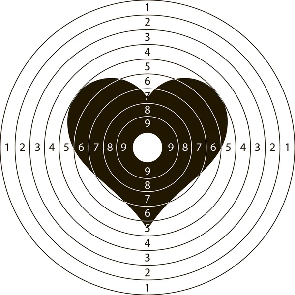 Target shooting heart — Stock Vector