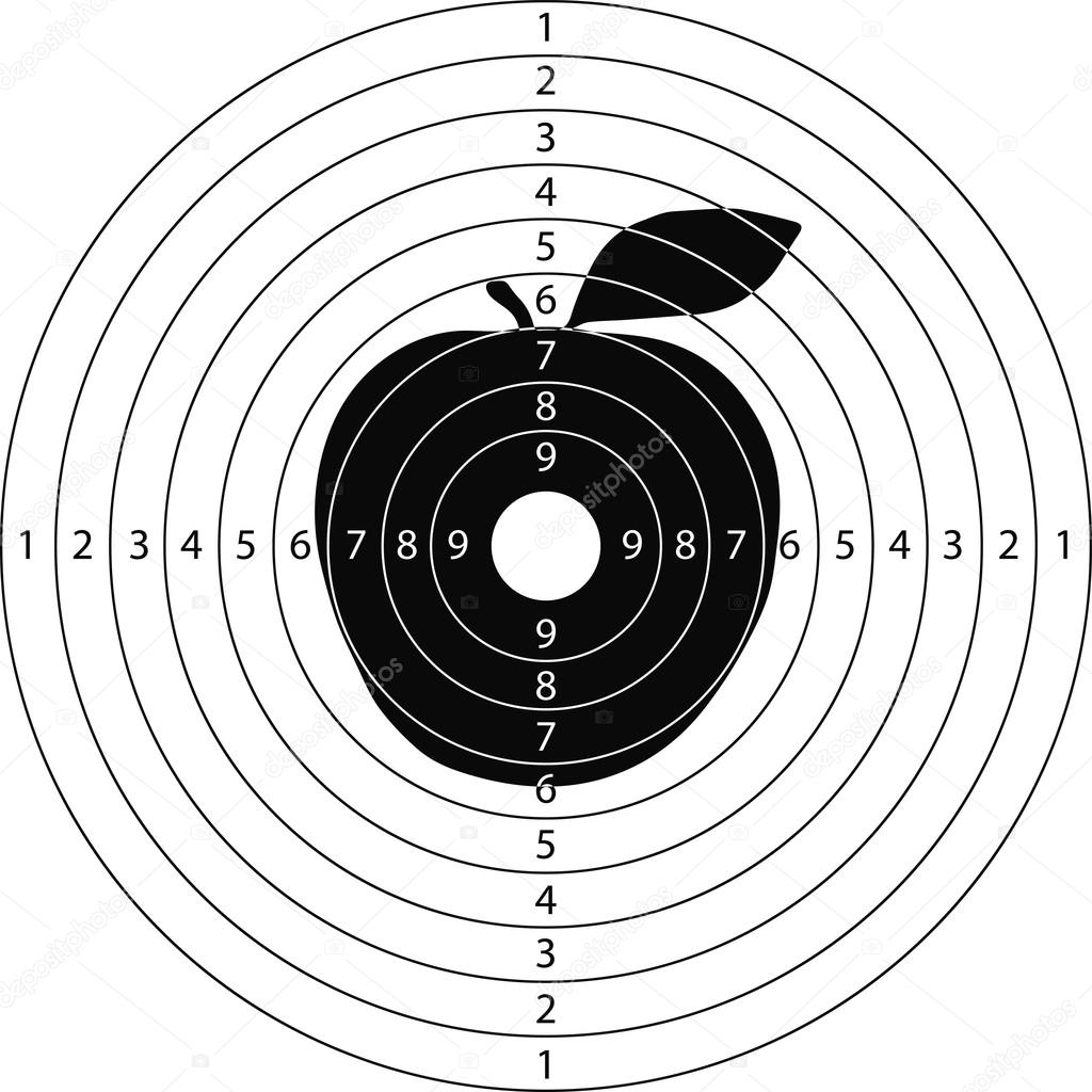 Shooting target applefor the shooting range small arms made in the vector