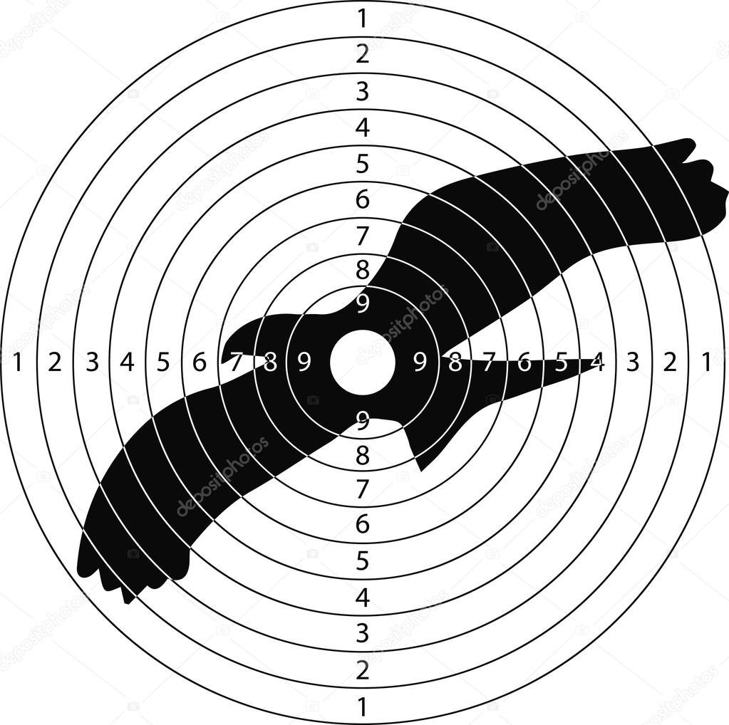 Shooting target big bird for the shooting range small arms made in the vector