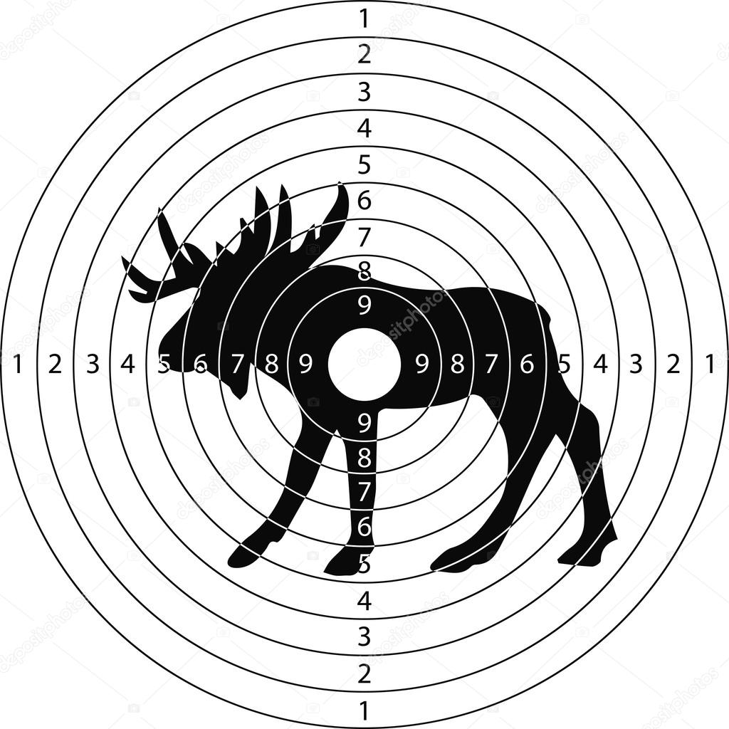 Shooting target moose for the shooting range small arms made in the vector