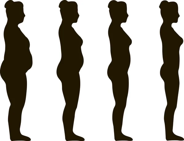Mujer pérdida de peso — Archivo Imágenes Vectoriales