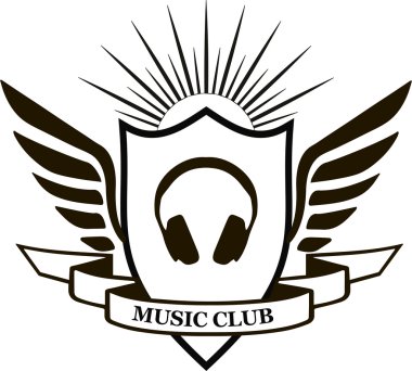 Müzik kulübü, vintage Amblemler