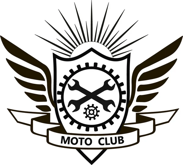 Moto club motosiklet etiket rozeti — Stok Vektör