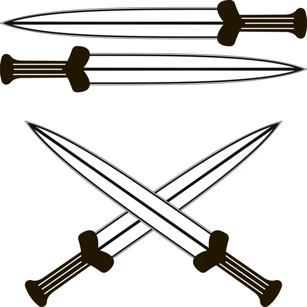 Två korsade Gladiatorerna Sword — Stock vektor