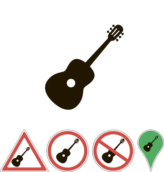 Oznaki gitary na białym — Wektor stockowy