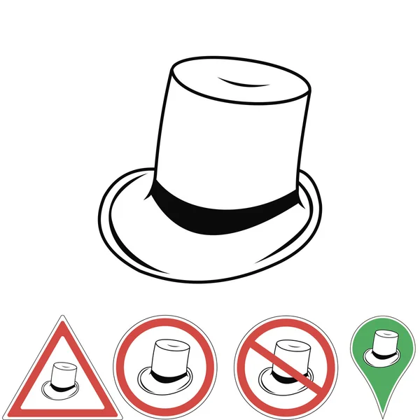 Icona linea cilindro cappello per indice segni web, mobile e infografici. Icona vettoriale isolata su sfondo bianco, per la stampa o il design — Vettoriale Stock