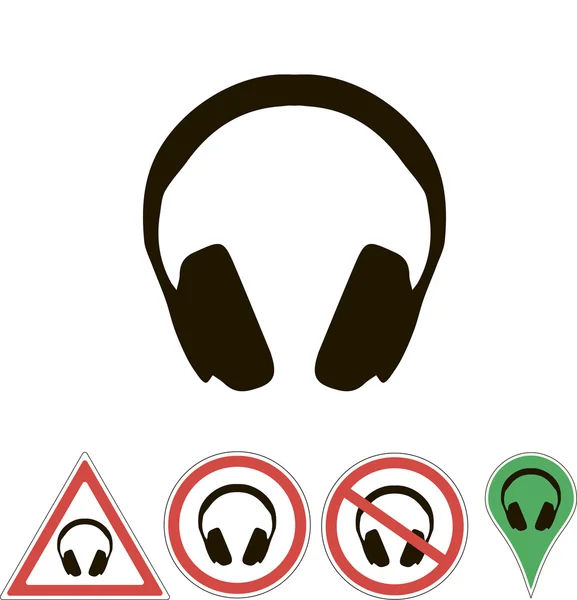 Znak słuchawki na biały wskaźnik — Wektor stockowy