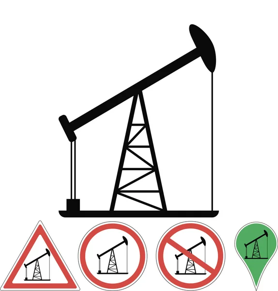 La plate-forme pétrolière, signes vectoriels de la plate-forme pétrolière — Image vectorielle