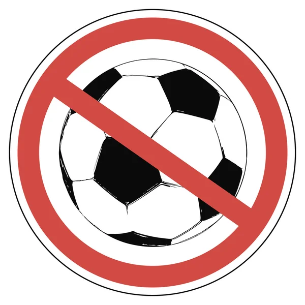 Bola de futebol proibida — Vetor de Stock
