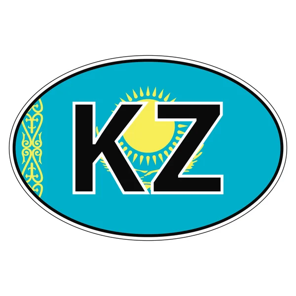 Sticker on car, flag kazakhstan, kazakhstani — Stock Vector