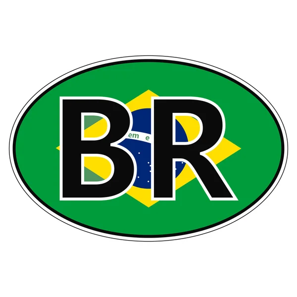 Adesivo no carro, bandeira da República Federativa do Brasil — Vetor de Stock