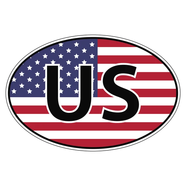 Araba üzerine etiket, Amerika Birleşik Devletleri bayrağı — Stok Vektör