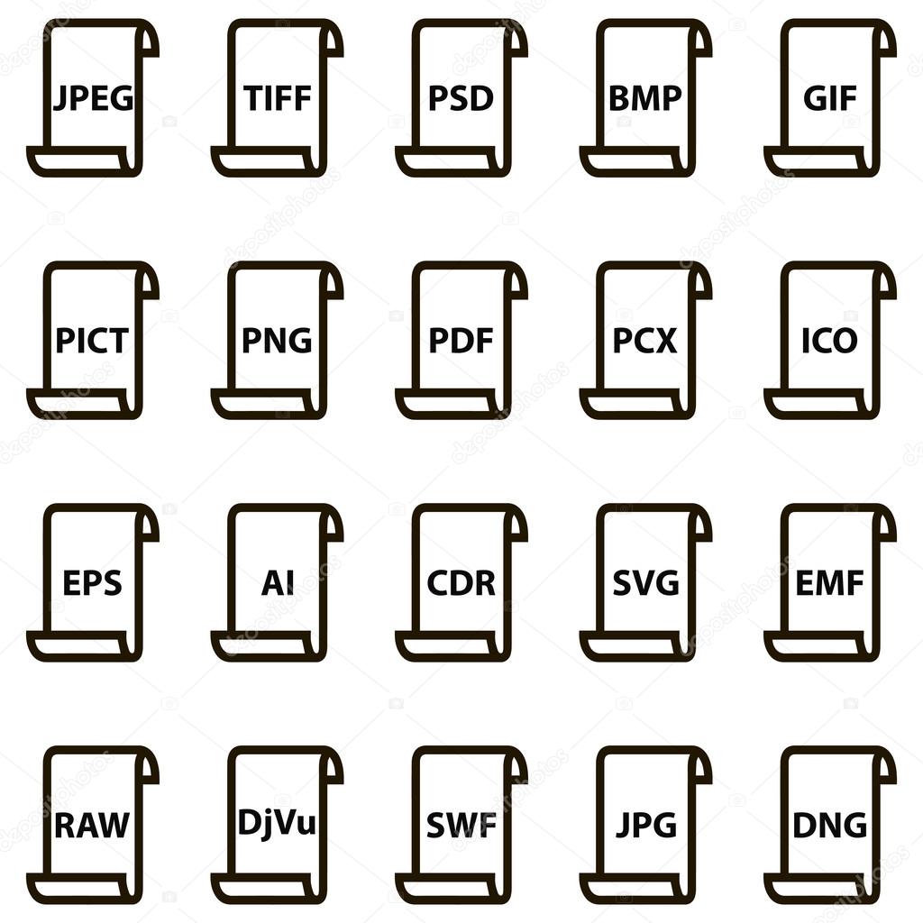set icons of document file formats stock vector koksikoks 119035640