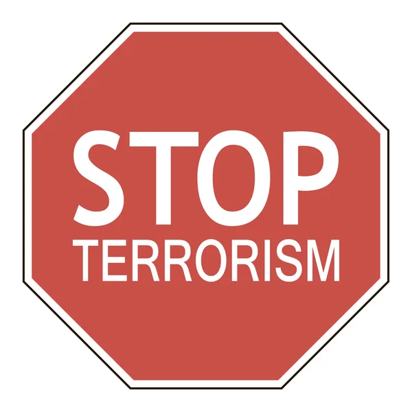 Znamení zastavit terorismus — Stockový vektor