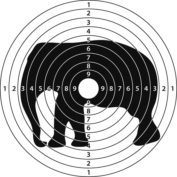 Tiro elefante alvo —  Vetores de Stock