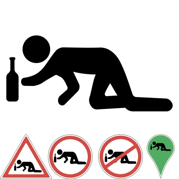 Icon a drunk man — Stock Vector