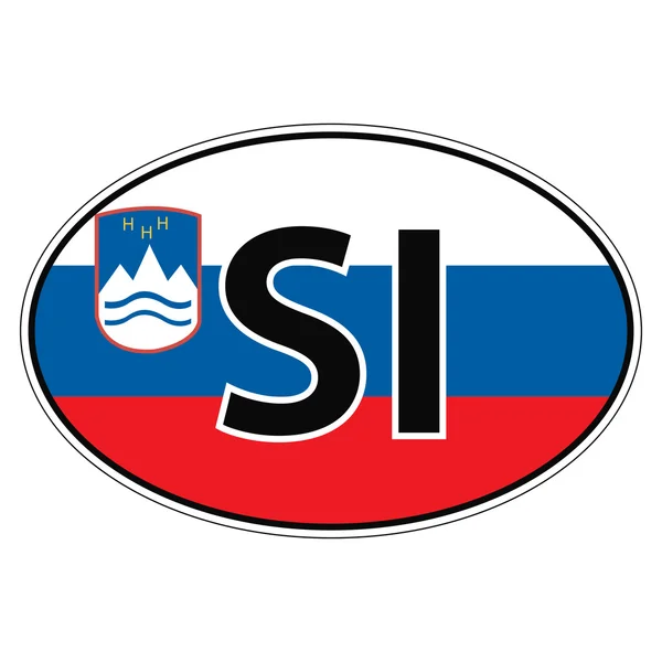 Autocollant sur voiture, drapeau Slovénie — Image vectorielle