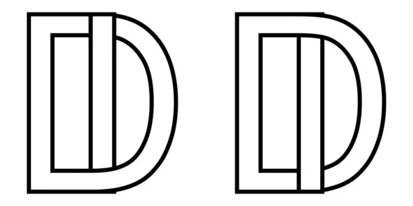 Logo-ID-Icon-Zeichen zwei ineinandergreifende Buchstaben I D, Vektor-Logo-ID di erste Großbuchstaben Muster Alphabet i d — Stockvektor