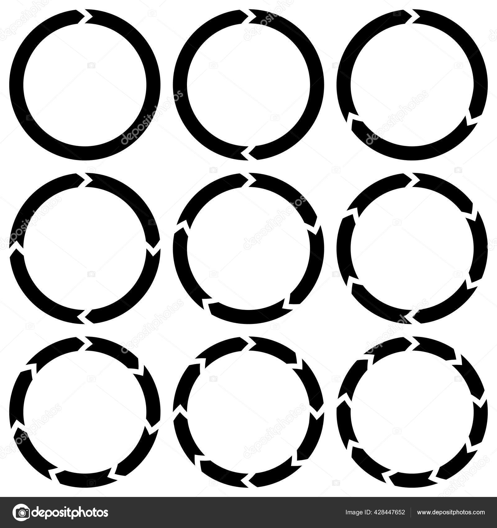 Circle ring icon outline stroke, circle template dotted line