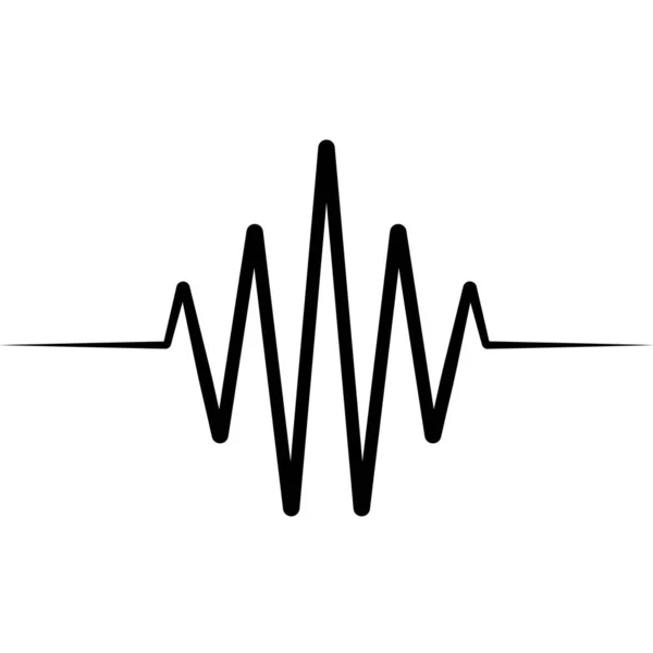 Actividad salpicadura icono de la onda logo, vector latido del corazón icono de la frecuencia cardíaca, sonido de audio picos de amplitud de onda de radio — Vector de stock