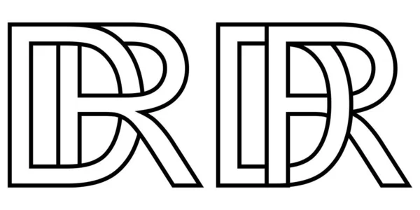 Logo rd dr icon 은 두 개의 링크 문자 R D, 벡터로고 rd dr first capital letters patterr r d 에 붙는다. — 스톡 벡터