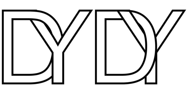Logo yd dy ikon jel két átlapolt betű Y D, vektor logó yd dy első nagybetűk minta ábécé y d — Stock Vector