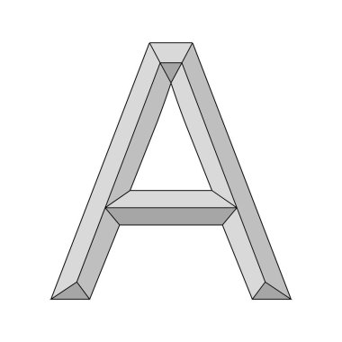 Logo üç boyutlu harf a, vektör sermayesi alfabenin ilk harfi bir öncelik ve başlangıç sembolü.